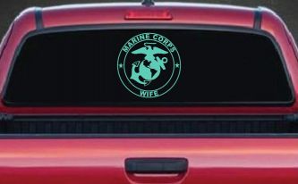 Marine Corps Wife Seal Military Car or Truck Window Decal Sticker (Mint)