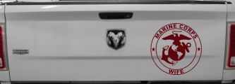 Marine Corps Wife Seal Military Car or Truck Window Decal Sticker (Purple Red)