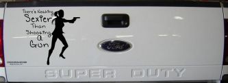 Theres Nothing Sexier Than Shooting A Gun Guns Car or Truck Window Decal Sticker (Black)