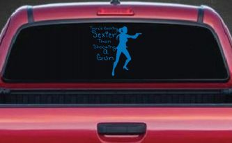 Theres Nothing Sexier Than Shooting A Gun Guns Car or Truck Window Decal Sticker (Sky Blue)