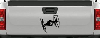 Tie Fighter Sci Fi Car or Truck Window Decal Sticker (Black)