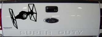 Tie Fighter Sci Fi Car or Truck Window Decal Sticker (Black)
