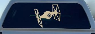 Tie Fighter Sci Fi Car or Truck Window Vinyl Decal Sticker (Desert Sand)