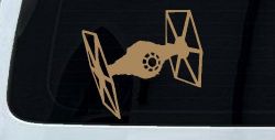 Tie Fighter Sci Fi Car or Truck Window Vinyl Decal Sticker (Light Brown)