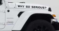 Why So Serious Funny Car or Truck Window Vinyl Decal Sticker (Black)