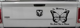 In Memory Of Our Loved Ones In Heaven Butterfly Butterflies Car or Truck Window Vinyl Decal Sticker (Black)