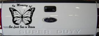 In Memory Of Our Loved Ones In Heaven Butterfly Butterflies Car or Truck Window Vinyl Decal Sticker (Black)