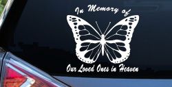 In Memory Of Our Loved Ones In Heaven Butterfly Butterflies Car or Truck Window Decal Sticker