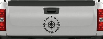 Not All Who Wander Are Lost With Compass Other Car or Truck Window Vinyl Decal Sticker (Black)