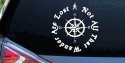 Not All Who Wander Are Lost With Compass Other Car or Truck Window Decal Sticker