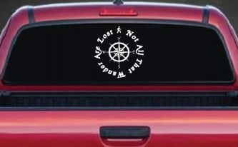 Not All Who Wander Are Lost With Compass Other Car or Truck Window Decal Sticker