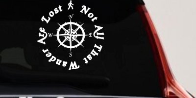 Not All Who Wander Are Lost With Compass Other Car or Truck Window Vinyl Decal Sticker