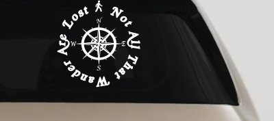 Not All Who Wander Are Lost With Compass Other Car or Truck Window Vinyl Decal Sticker