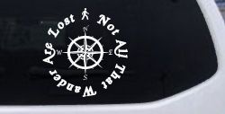Not All Who Wander Are Lost With Compass Other Car or Truck Window Decal Sticker