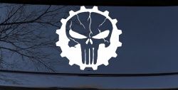Punisher Skull Gear Car or Truck Window Decal Sticker