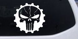 Punisher Skull Gear Car or Truck Window Decal Sticker