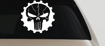 Punisher Skull Gear Car or Truck Window Vinyl Decal Sticker