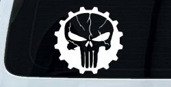 Punisher Skull Gear Car or Truck Window Decal Sticker
