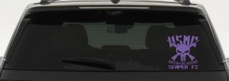 USMC Semper Fi Punisher Death Before Dishonor Military Car or Truck Window Decal Sticker (Purple)