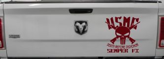 USMC Semper Fi Punisher Death Before Dishonor Military Car or Truck Window Decal Sticker (Purple Red)