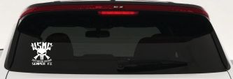 USMC Semper Fi Punisher Death Before Dishonor Military Car or Truck Window Vinyl Decal Sticker (White)