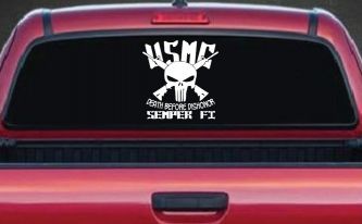 USMC Semper Fi Punisher Death Before Dishonor Military Car or Truck Window Decal Sticker
