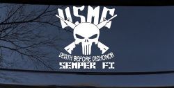 USMC Semper Fi Punisher Death Before Dishonor Military Car or Truck Window Decal Sticker