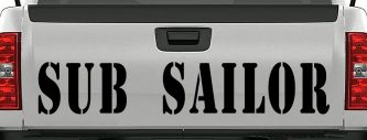 Sub Sailor Military Car or Truck Window Decal Sticker (Black)