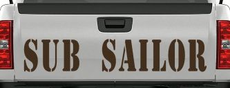 Sub Sailor Military Car or Truck Window Decal Sticker (Brown)