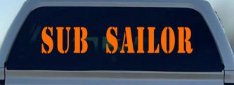 Sub Sailor Military Car or Truck Window Decal Sticker (Orange)