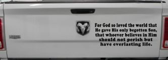 John 3 16 For So God Loved The World Christian Car or Truck Window Decal Sticker (Black)