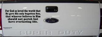 John 3 16 For So God Loved The World Christian Car or Truck Window Vinyl Decal Sticker (Black)