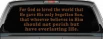 John 3 16 For So God Loved The World Christian Car or Truck Window Vinyl Decal Sticker (Copper)
