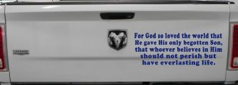 John 3 16 For So God Loved The World Christian Car or Truck Window Decal Sticker (Navy)