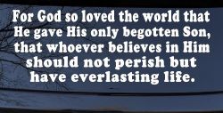 John 3 16 For So God Loved The World Christian Car or Truck Window Decal Sticker