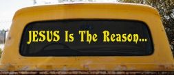Jesus Is The Reason Christian Car or Truck Window Decal Sticker (Yellow)