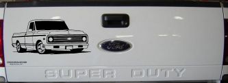 Classic Chevrolet C10 Truck Garage Decals Car or Truck Window Decal Sticker (Black)