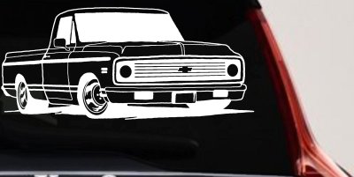 Classic Chevrolet C10 Truck Garage Vinyl Decals Car or Truck Window Vinyl Decal Sticker