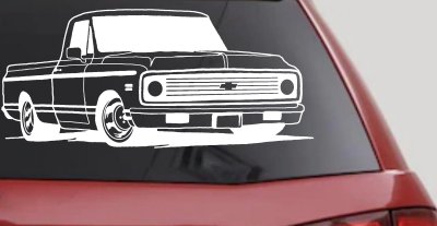 Classic Chevrolet C10 Truck Garage Vinyl Decals Car or Truck Window Vinyl Decal Sticker