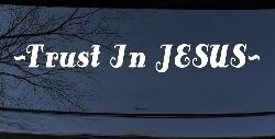 Trust In Jesus Christian Car or Truck Window Decal Sticker