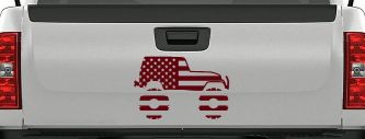 US American Flag Jeep Off Road Car or Truck Window Decal Sticker (Purple Red)
