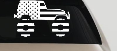 US American Flag Jeep Off Road Car or Truck Window Vinyl Decal Sticker