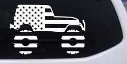 US American Flag Jeep Off Road Car or Truck Window Decal Sticker