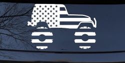 US American Flag Jeep Off Road Car or Truck Window Decal Sticker