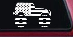 US American Flag Jeep Off Road Car or Truck Window Decal Sticker