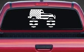 US American Flag Jeep Off Road Car or Truck Window Decal Sticker