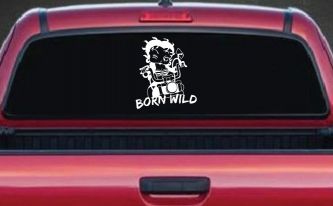 Betty Boop Born Wild Motorcycle Lady Biker Car or Truck Window Decal Sticker