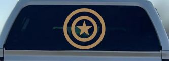 Captain America Shield Sci Fi Car or Truck Window Vinyl Decal Sticker (Light Brown)
