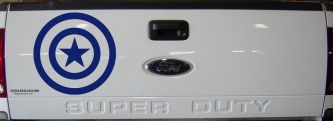 Captain America Shield Sci Fi Car or Truck Window Decal Sticker (Navy)
