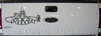 SSBN Deterrent Patrol Insignia Military Car or Truck Window Decal Sticker (Black)